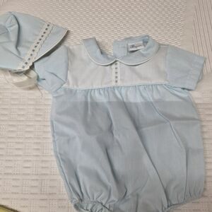 Bayeux Light Blue Baby Matching Set with Bonnet